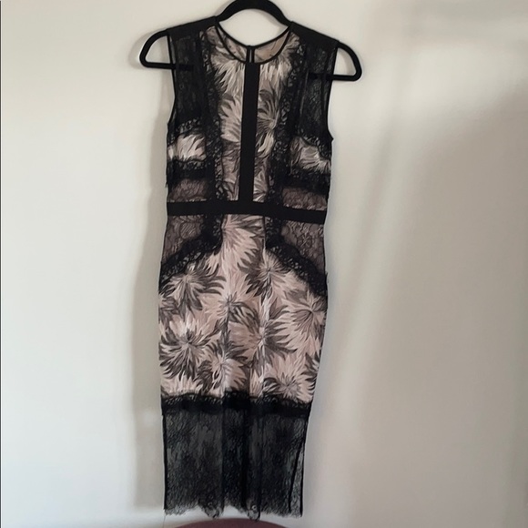 BCBG Maxazria Shawna Blush and Black Lace Dress - Picture 5 of 6